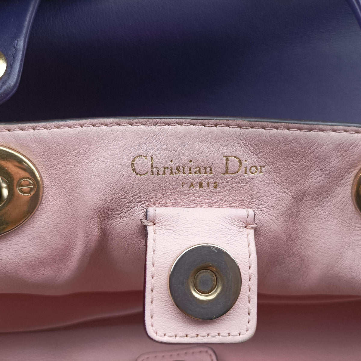 Pre-owned Christian Dior Diorissimo Purple Leather  shoulderbag | stylenewstar