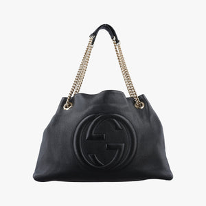 Pre-owned Gucci Soho Black Leather 308982 shoulderbag | stylenewstar
