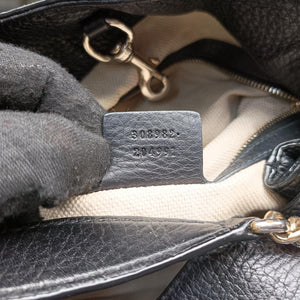 Pre-owned Gucci Soho Black Leather 308982 shoulderbag | stylenewstar