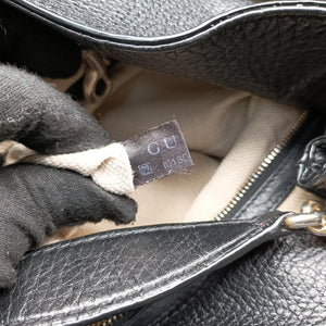 Pre-owned Gucci Soho Black Leather 308982 shoulderbag | stylenewstar