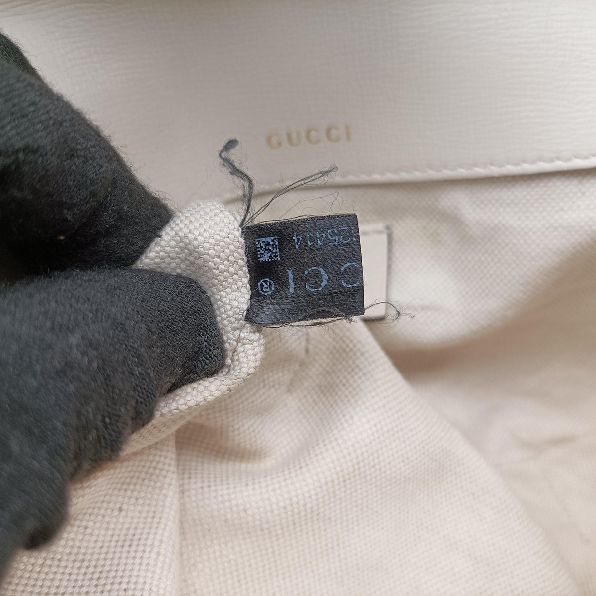Pre-owned Gucci Horsebit 1955 Beige x White PVC coated canvas×Leather 658574 shoulderbag | stylenewstar