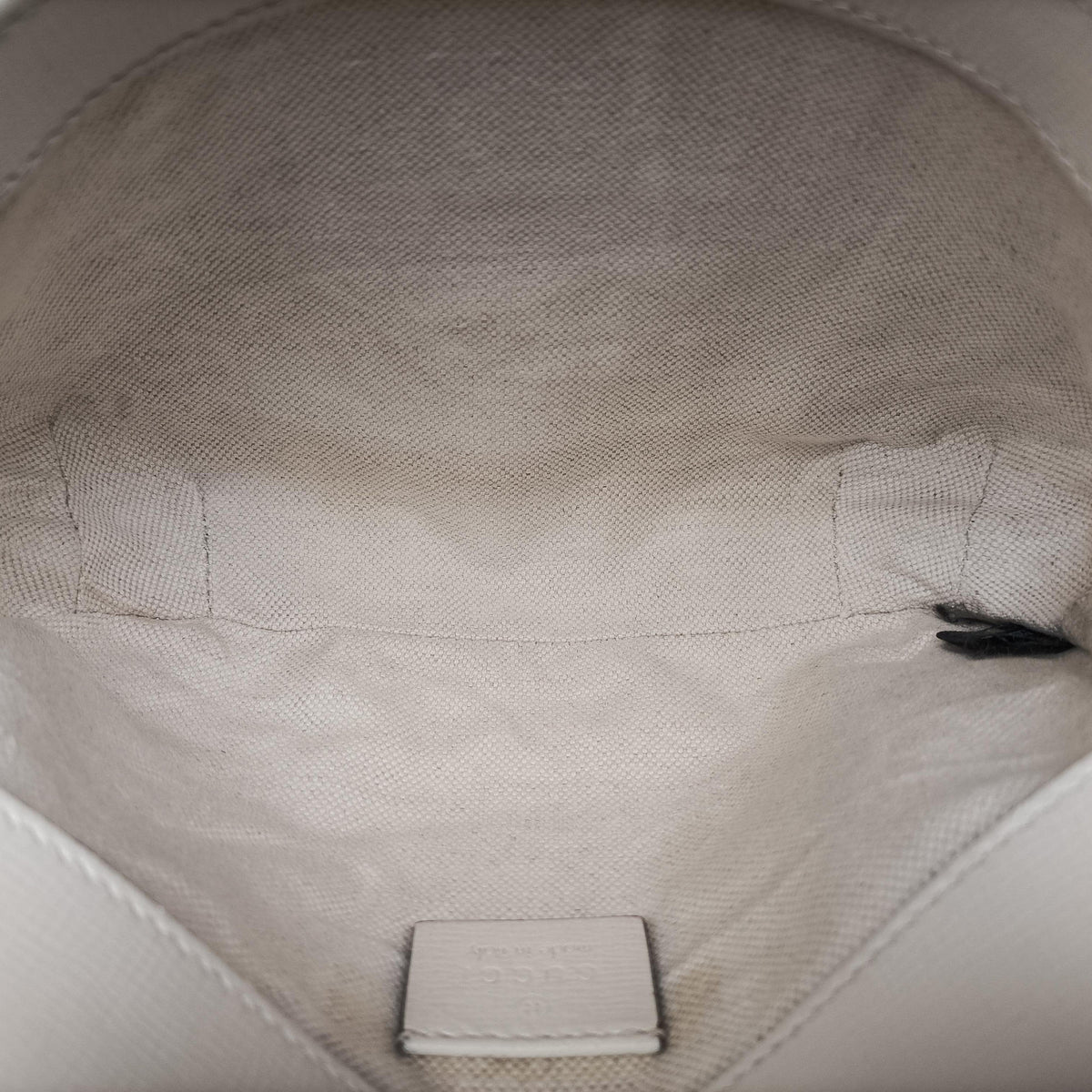 Pre-owned Gucci Horsebit 1955 Beige x White PVC coated canvas×Leather 658574 shoulderbag | stylenewstar