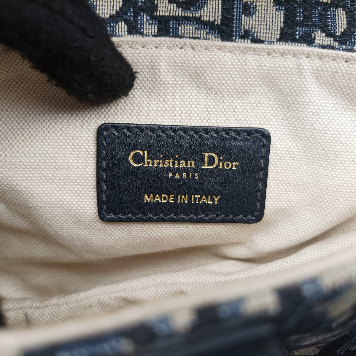 Secondhand Christian Dior Saddle Navy Jacquard × Leather  handbag | stylenewstar