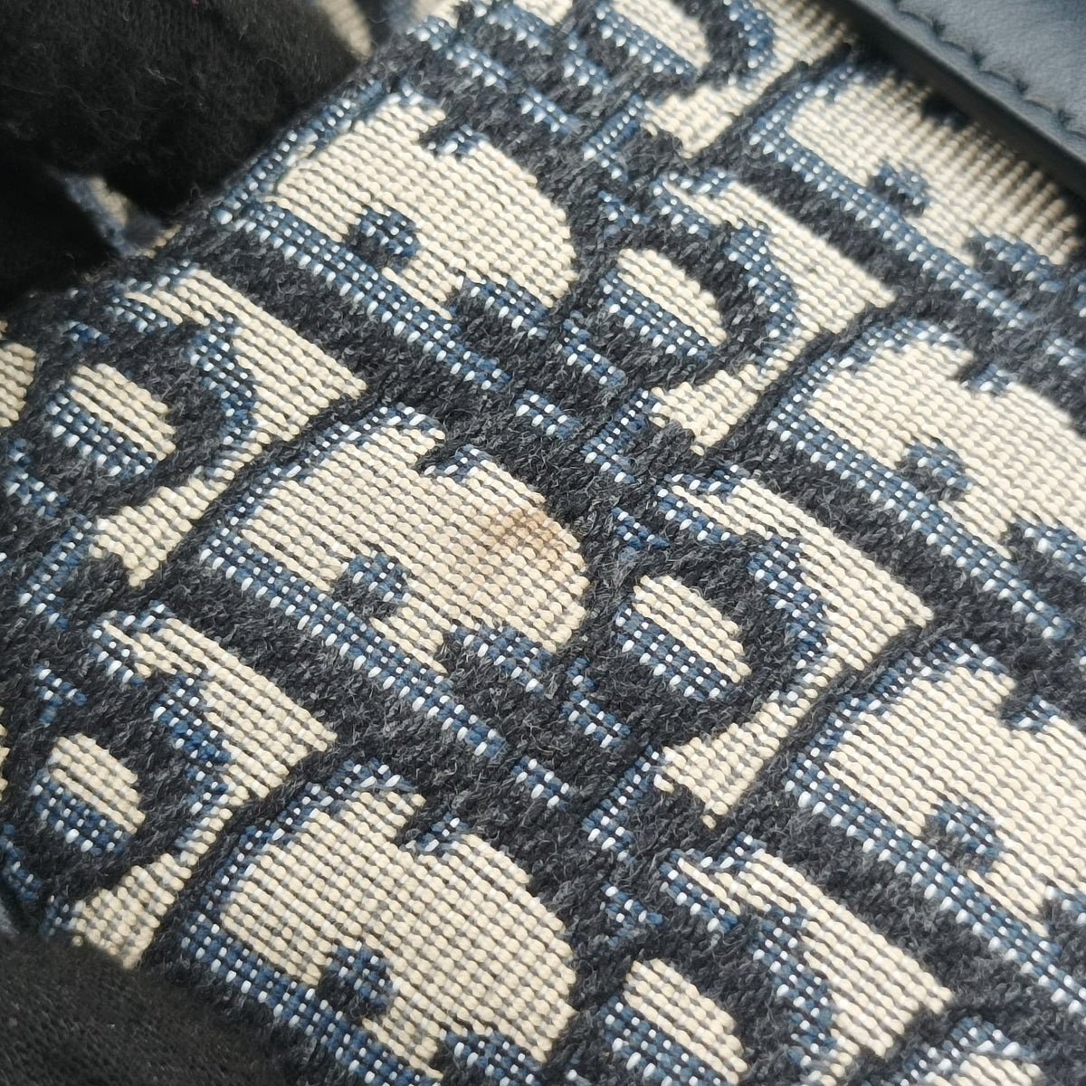 Secondhand Christian Dior Saddle Navy Jacquard × Leather  handbag | stylenewstar