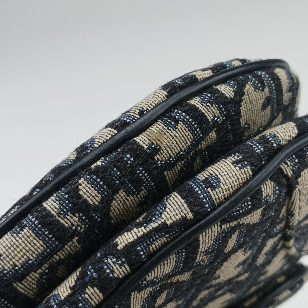 Secondhand Christian Dior Saddle Navy Jacquard × Leather  handbag | stylenewstar
