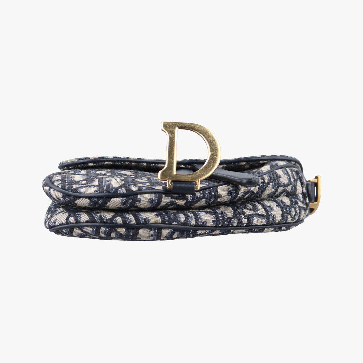 Secondhand Christian Dior Saddle Navy Jacquard × Leather  handbag | stylenewstar
