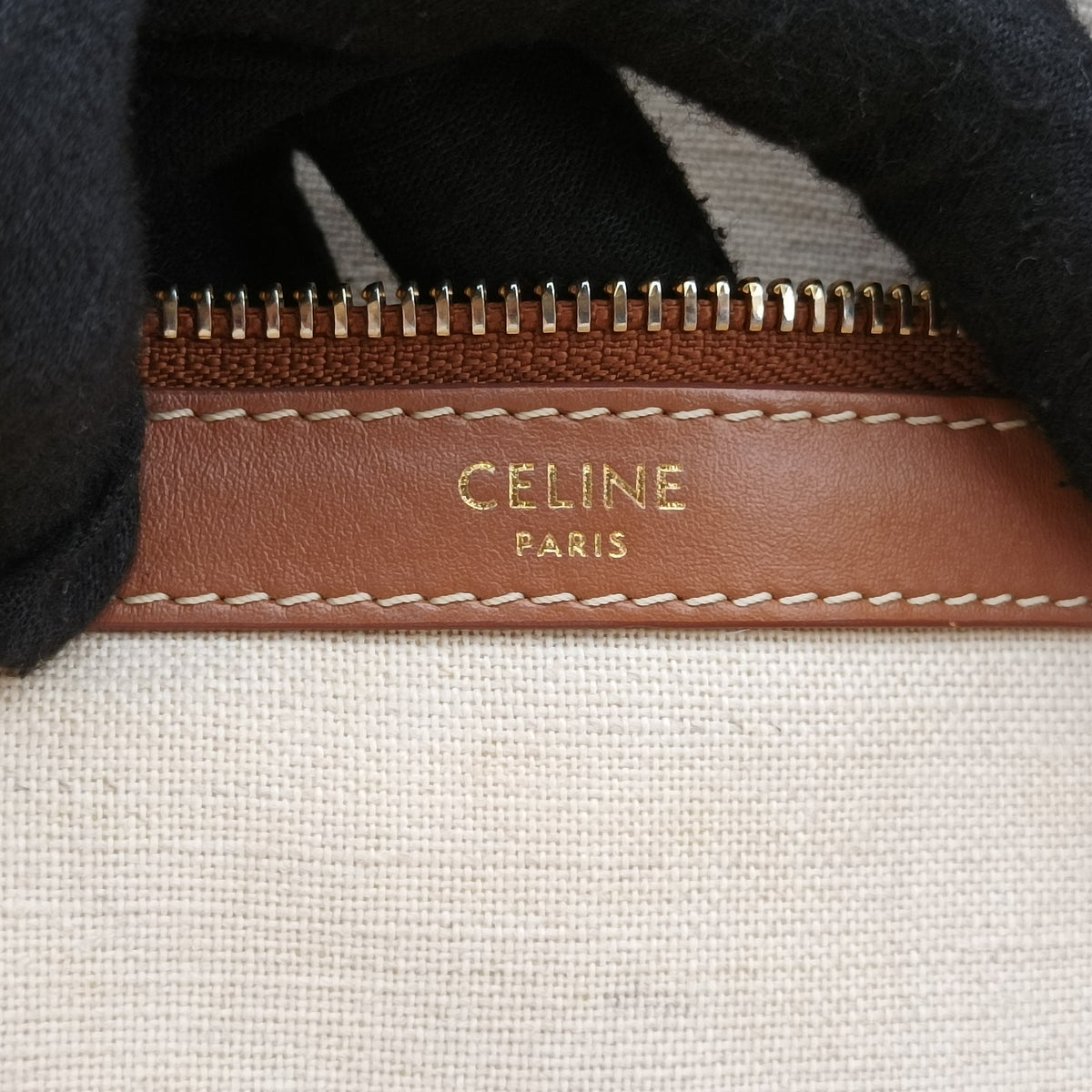 Vintage Celine Triomphe Horizontal Caba Beige x Brown Textile x Leather  shoulderbag | stylenewstar
