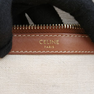 Vintage Celine Triomphe Horizontal Caba Beige x Brown Textile x Leather  shoulderbag | stylenewstar