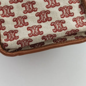 Vintage Celine Triomphe Horizontal Caba Beige x Brown Textile x Leather  shoulderbag | stylenewstar