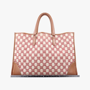 Vintage Celine Triomphe Horizontal Caba Beige x Brown Textile x Leather  shoulderbag | stylenewstar