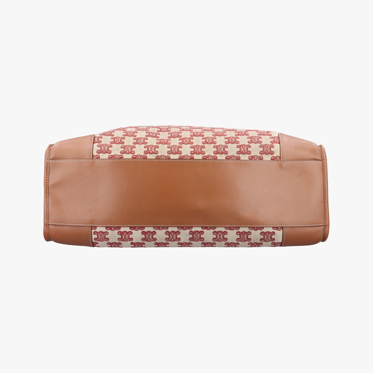 Vintage Celine Triomphe Horizontal Caba Beige x Brown Textile x Leather  shoulderbag | stylenewstar