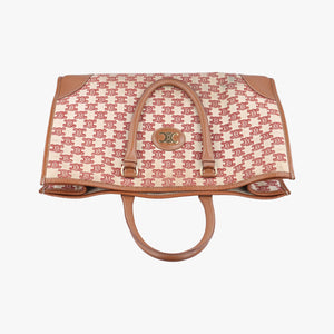 Vintage Celine Triomphe Horizontal Caba Beige x Brown Textile x Leather  shoulderbag | stylenewstar