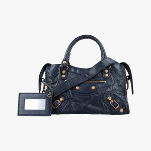Pre-owned Balenciaga Classic City Mini Navy lambskin  shoulderbag | stylenewstar