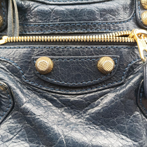 Pre-owned Balenciaga Classic City Mini Navy lambskin  shoulderbag | stylenewstar