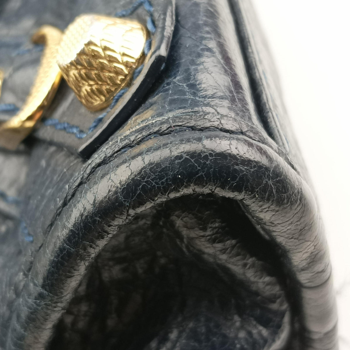 Pre-owned Balenciaga Classic City Mini Navy lambskin  shoulderbag | stylenewstar