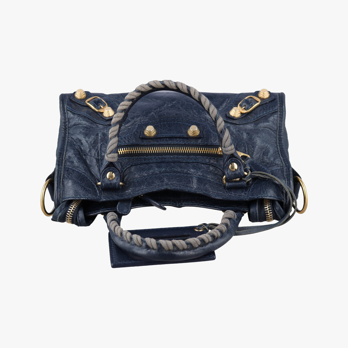 Pre-owned Balenciaga Classic City Mini Navy lambskin  shoulderbag | stylenewstar