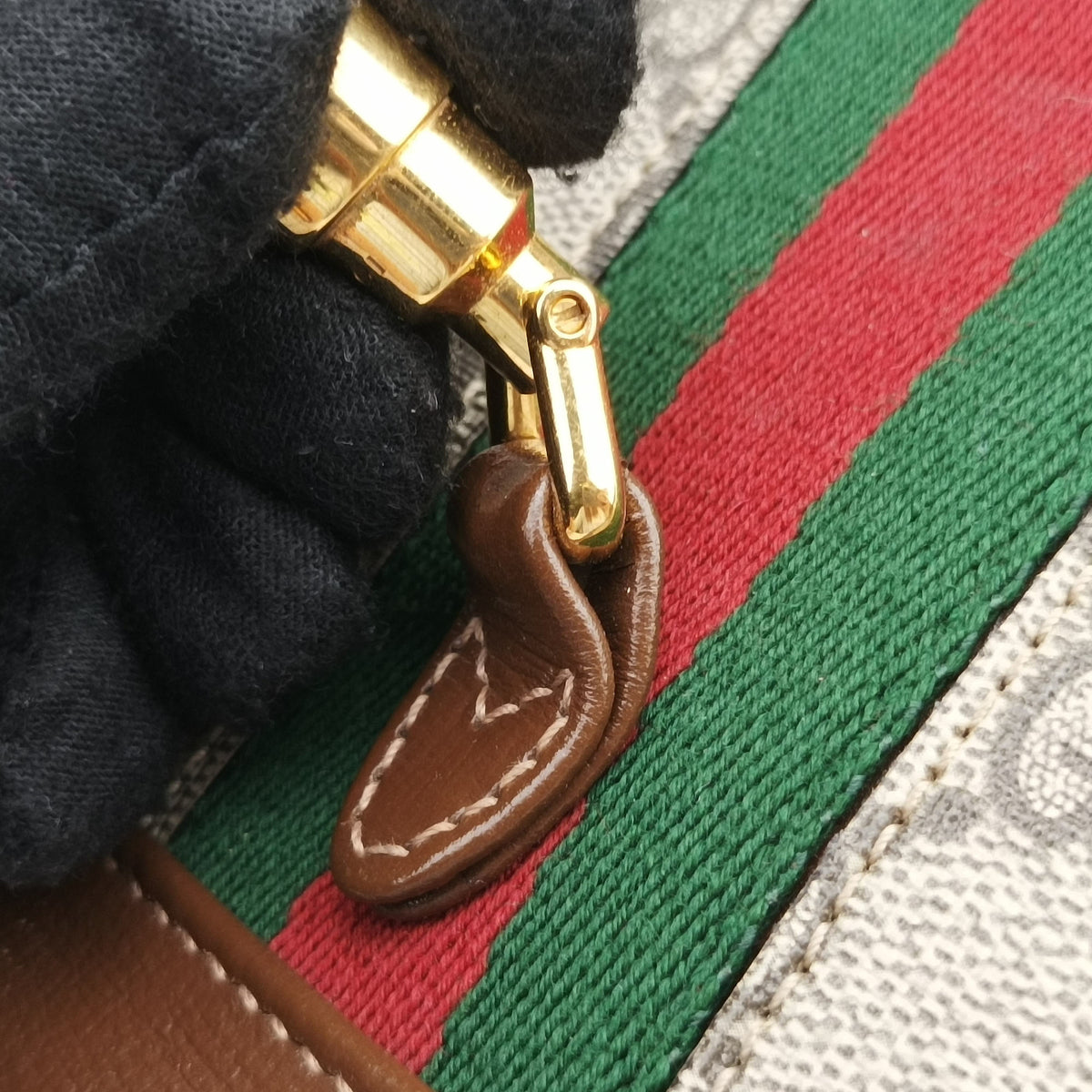 Pre-owned Gucci Jackie 1961 GG Supreme brown x beige PVC coated canvas×Leather 637092 handbag | stylenewstar