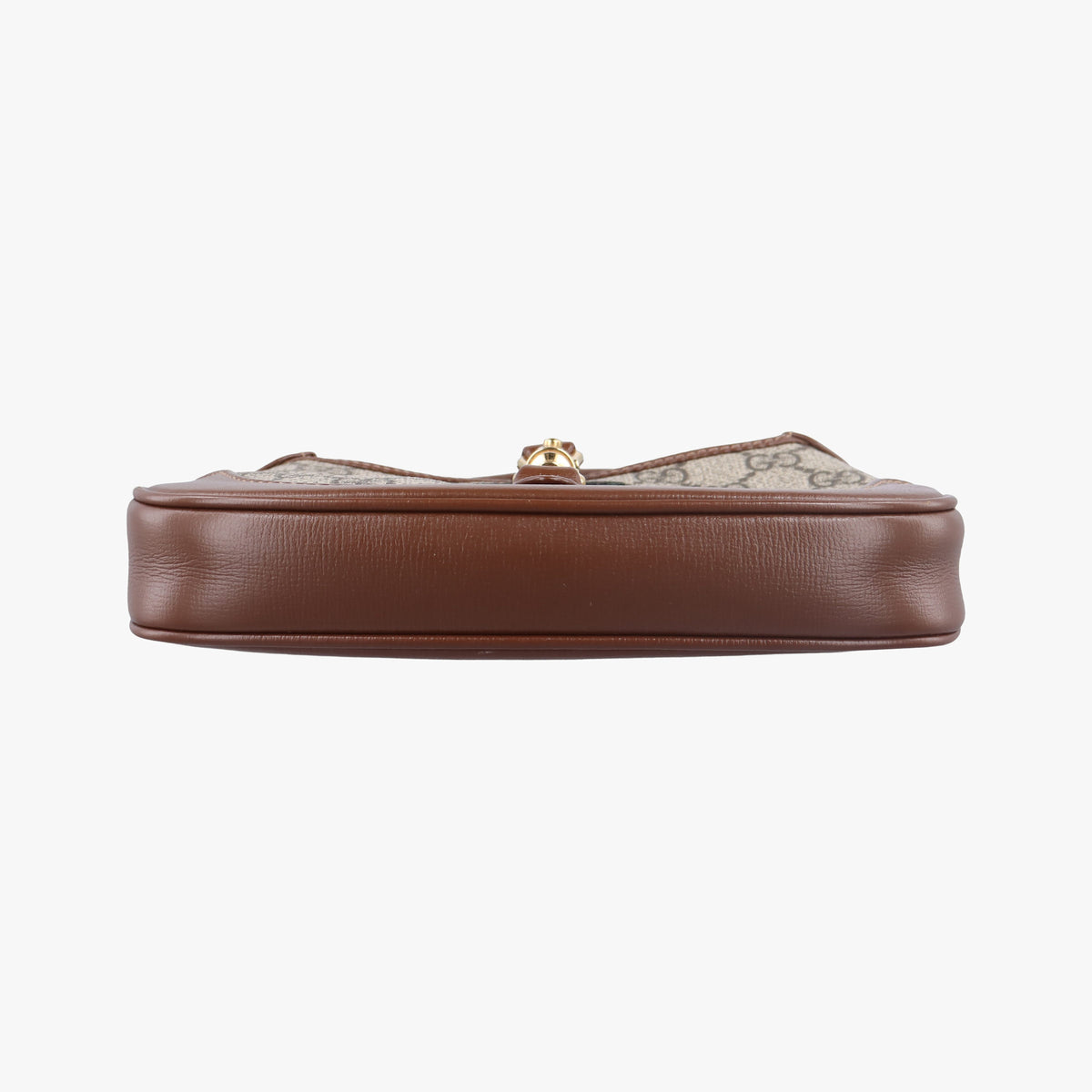 Pre-owned Gucci Jackie 1961 GG Supreme brown x beige PVC coated canvas×Leather 637092 handbag | stylenewstar