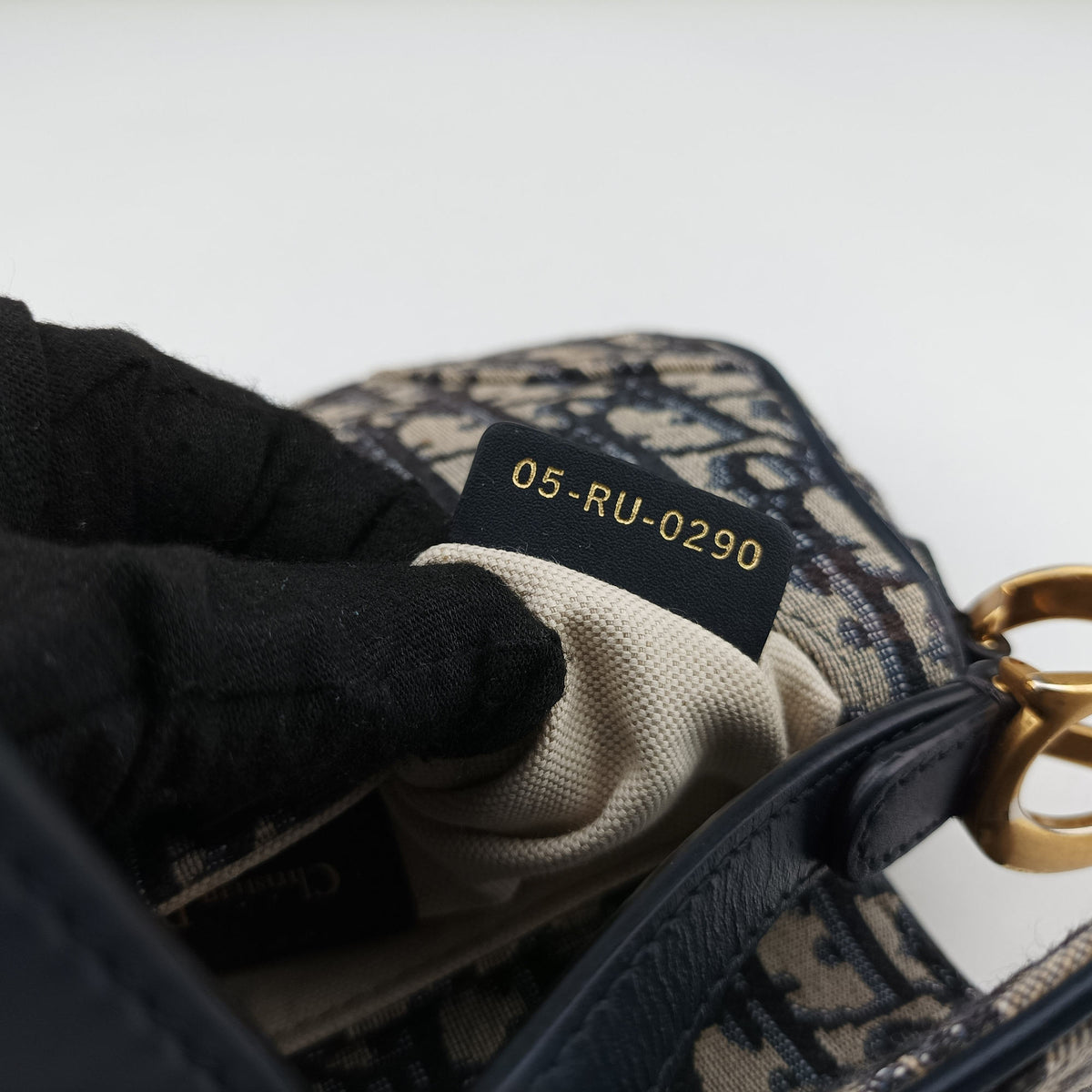 Pre-owned Christian Dior Saddle Navy Jacquard × Leather  handbag | stylenewstar