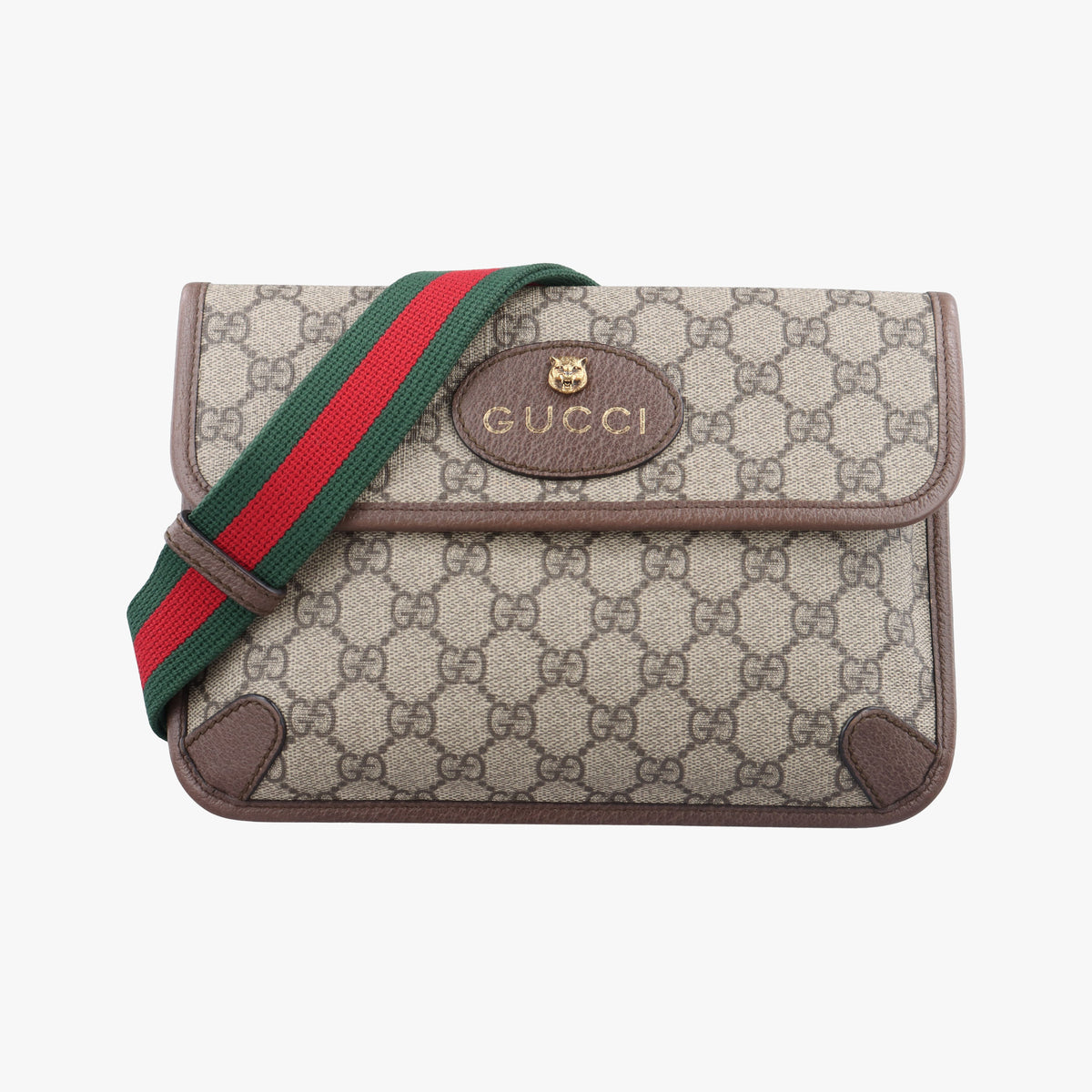 Secondhand Gucci NEO VINTAGE GG Supreme Beige×Brown PVC coated canvas×Leather 493930 bum bag/waist bag | stylenewstar