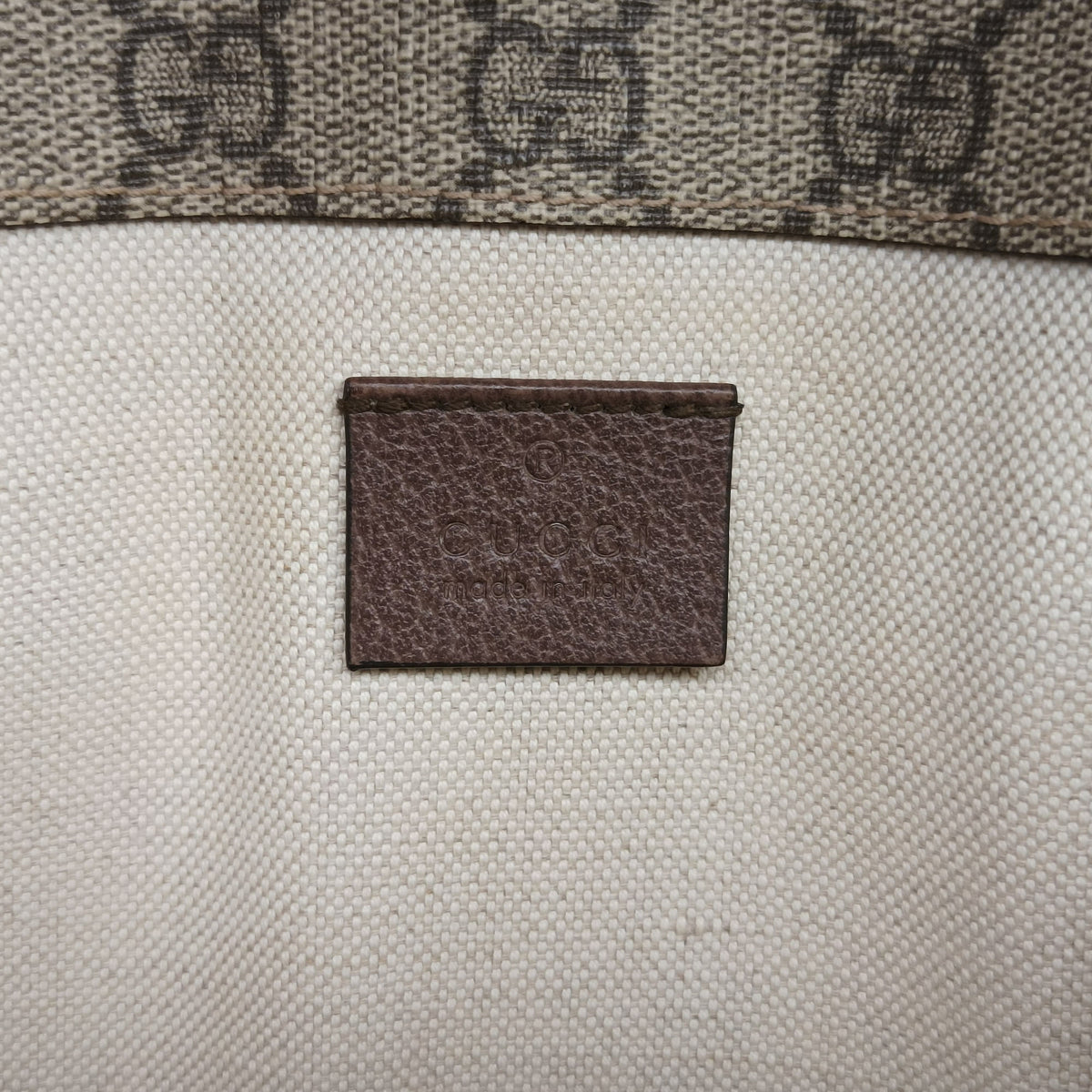 Secondhand Gucci NEO VINTAGE GG Supreme Beige×Brown PVC coated canvas×Leather 493930 bum bag/waist bag | stylenewstar