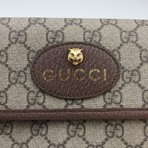 Secondhand Gucci NEO VINTAGE GG Supreme Beige×Brown PVC coated canvas×Leather 493930 bum bag/waist bag | stylenewstar