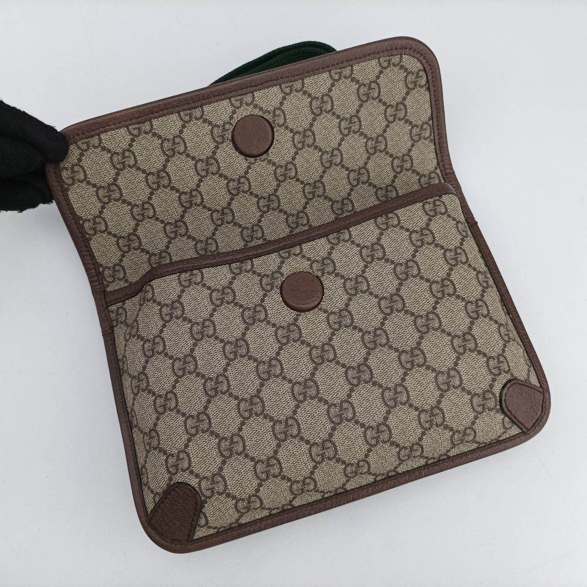 Secondhand Gucci NEO VINTAGE GG Supreme Beige×Brown PVC coated canvas×Leather 493930 bum bag/waist bag | stylenewstar