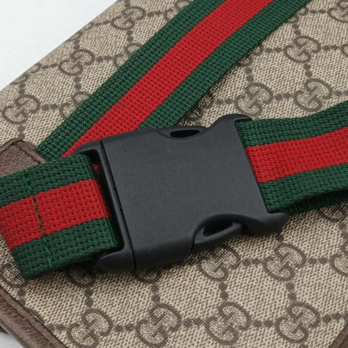 Secondhand Gucci NEO VINTAGE GG Supreme Beige×Brown PVC coated canvas×Leather 493930 bum bag/waist bag | stylenewstar