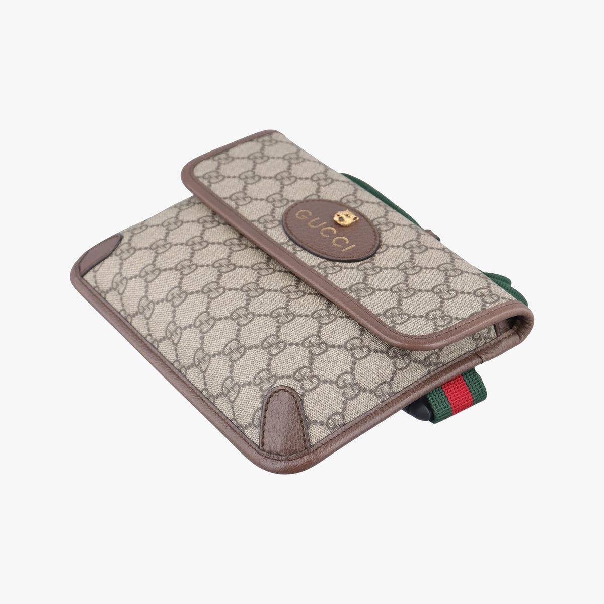 Secondhand Gucci NEO VINTAGE GG Supreme Beige×Brown PVC coated canvas×Leather 493930 bum bag/waist bag | stylenewstar