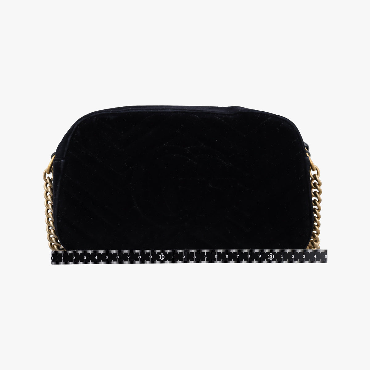 Pre-owned Gucci GG Marmont Black velour 447632 shoulderbag | stylenewstar