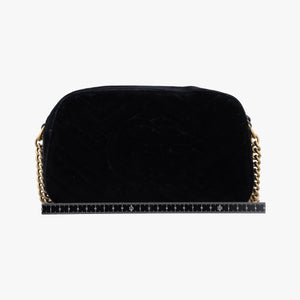 Pre-owned Gucci GG Marmont Black velour 447632 shoulderbag | stylenewstar