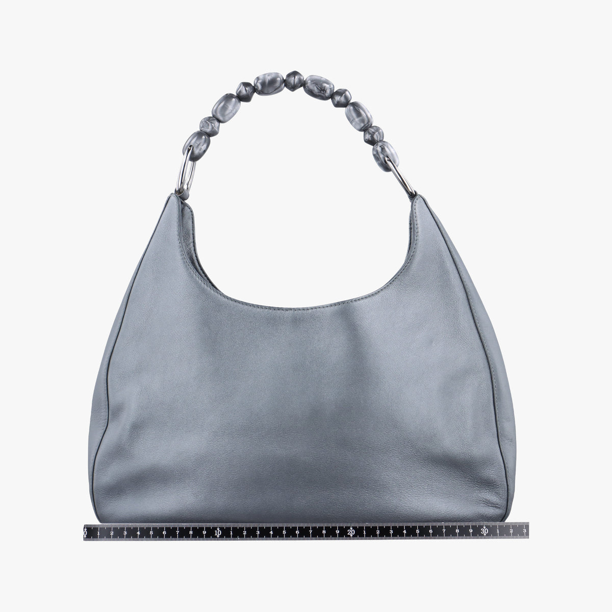 Pre-owned Christian Dior Pearl Malice Hobo Grey Leather  handbag | stylenewstar