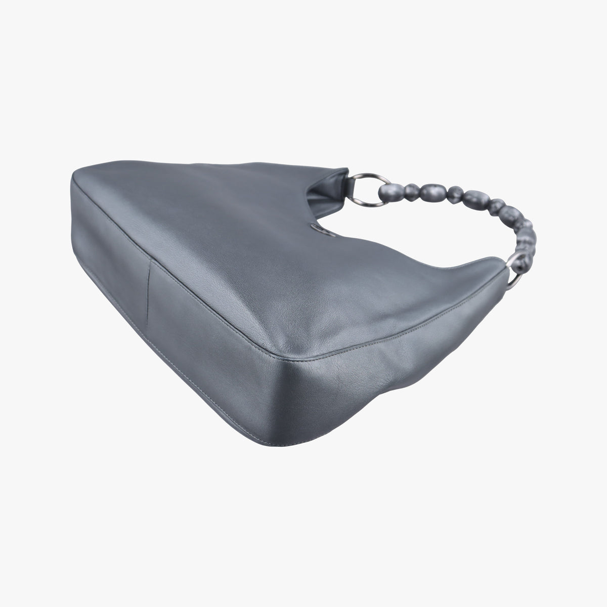 Pre-owned Christian Dior Pearl Malice Hobo Grey Leather  handbag | stylenewstar