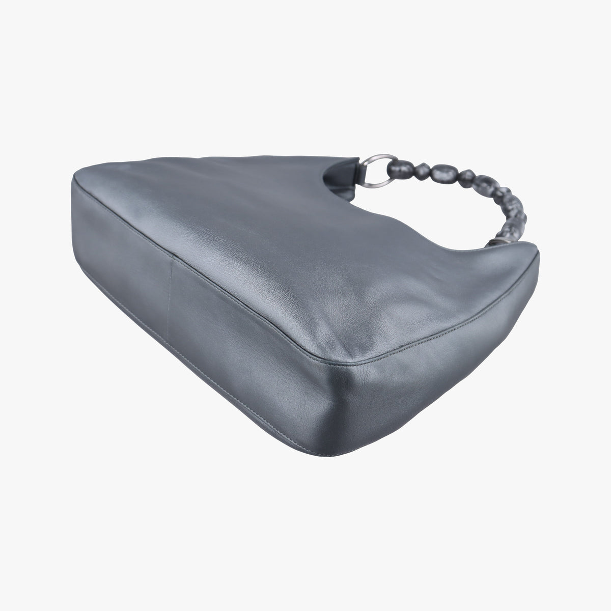 Pre-owned Christian Dior Pearl Malice Hobo Grey Leather  handbag | stylenewstar