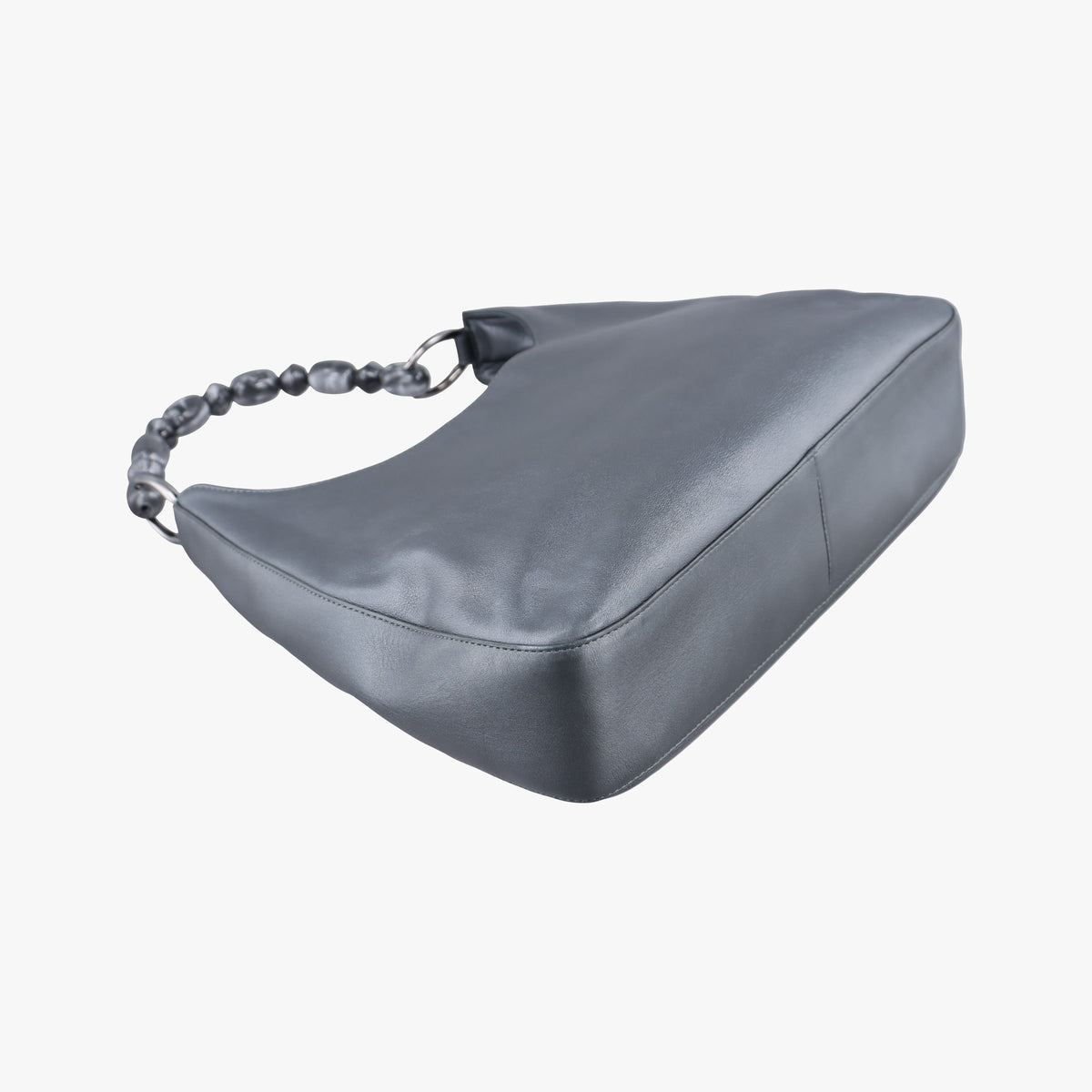 Pre-owned Christian Dior Pearl Malice Hobo Grey Leather  handbag | stylenewstar
