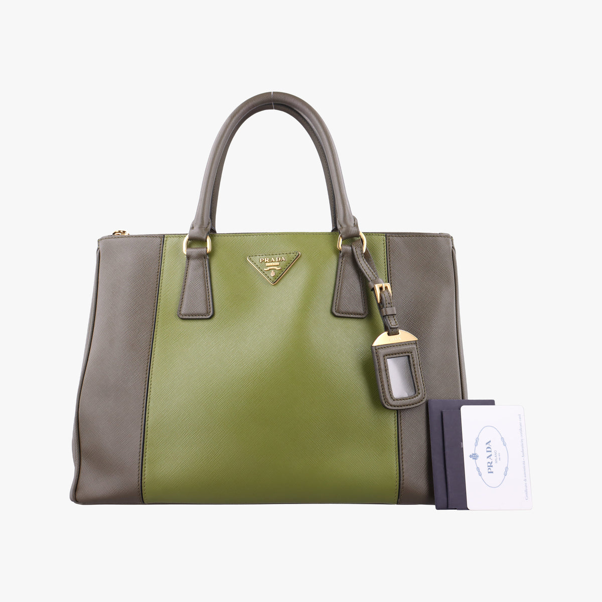 Vintage Prada Galleria Green SAFFIANO Leather B2274C handbag | stylenewstar