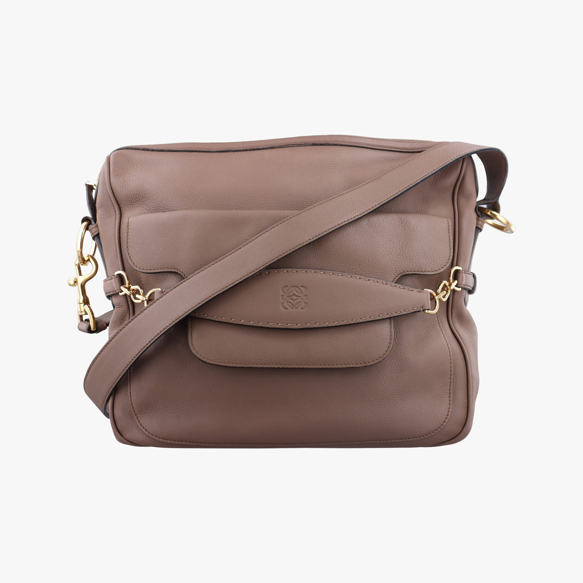 Pre-owned Loewe Messenger Brown Leather  shoulderbag | stylenewstar
