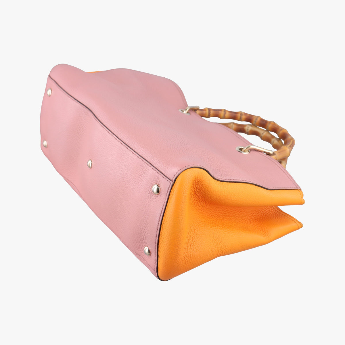 Pre-owned Gucci Bamboo Shopper Pink×Orange Leather 323660 handbag | stylenewstar
