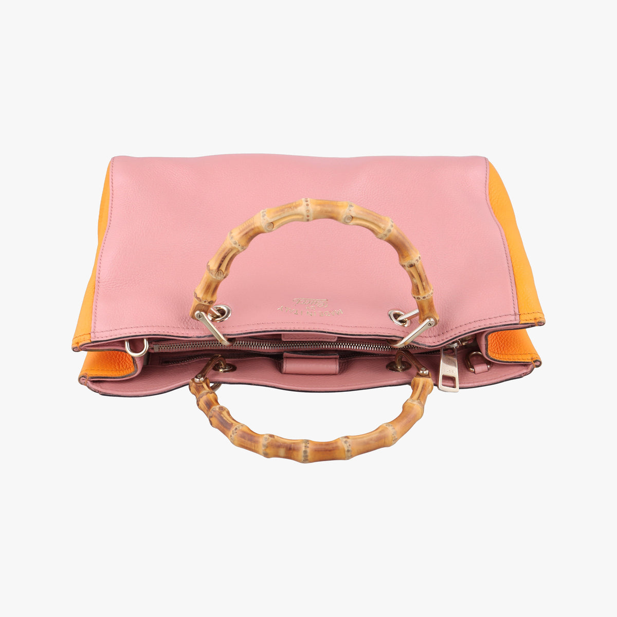 Pre-owned Gucci Bamboo Shopper Pink×Orange Leather 323660 handbag | stylenewstar