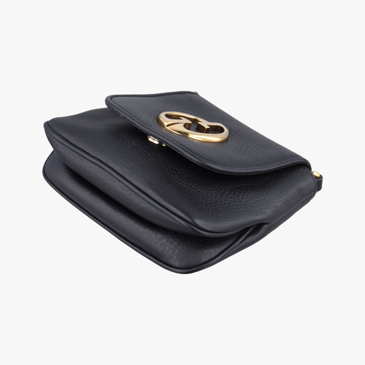 Pre-owned Gucci 1973 Double G Black Leather 251821 shoulderbag | stylenewstar