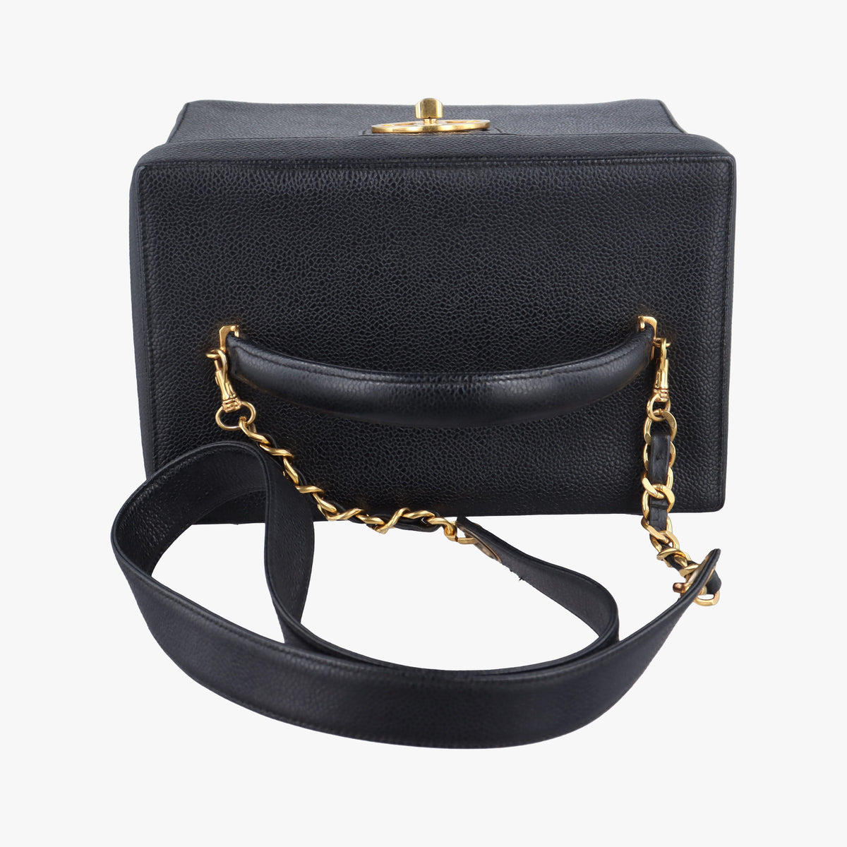 Pre-owned Chanel Cocomark Vanity Black Caviar skin A01999 shoulderbag | stylenewstar