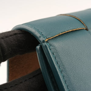 Pre-owned Bottega Veneta Cassette Green Blue lambskin  shoulderbag | stylenewstar