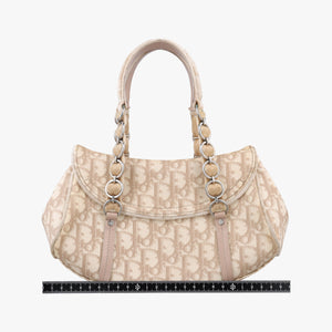 Secondhand Christian Dior Romantique Trotter Beige PVC coated canvas  shoulderbag | stylenewstar