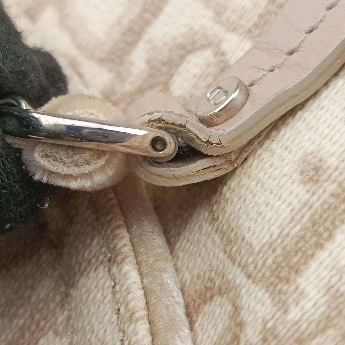Secondhand Christian Dior Romantique Trotter Beige PVC coated canvas  shoulderbag | stylenewstar