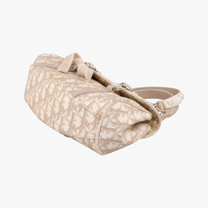 Secondhand Christian Dior Romantique Trotter Beige PVC coated canvas  shoulderbag | stylenewstar