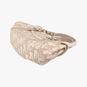 Secondhand Christian Dior Romantique Trotter Beige PVC coated canvas  shoulderbag | stylenewstar