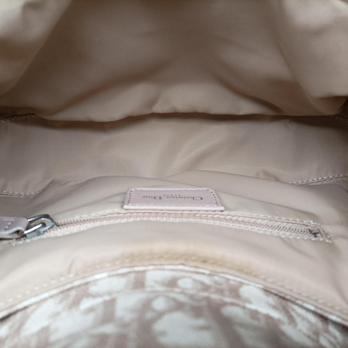 Secondhand Christian Dior Romantique Trotter Beige PVC coated canvas  shoulderbag | stylenewstar