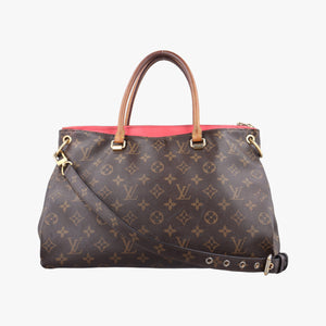 Pre-owned Louis Vuitton PALLAS Brown×CERISE Monogram Canvas×calf leather M41175 shoulderbag | stylenewstar