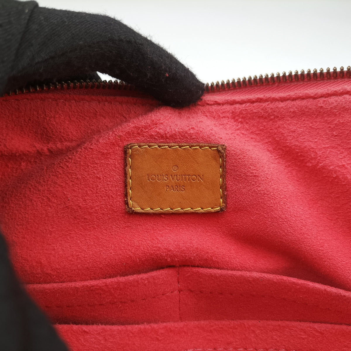 Pre-owned Louis Vuitton PALLAS Brown×CERISE Monogram Canvas×calf leather M41175 shoulderbag | stylenewstar