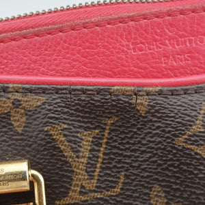 Pre-owned Louis Vuitton PALLAS Brown×CERISE Monogram Canvas×calf leather M41175 shoulderbag | stylenewstar